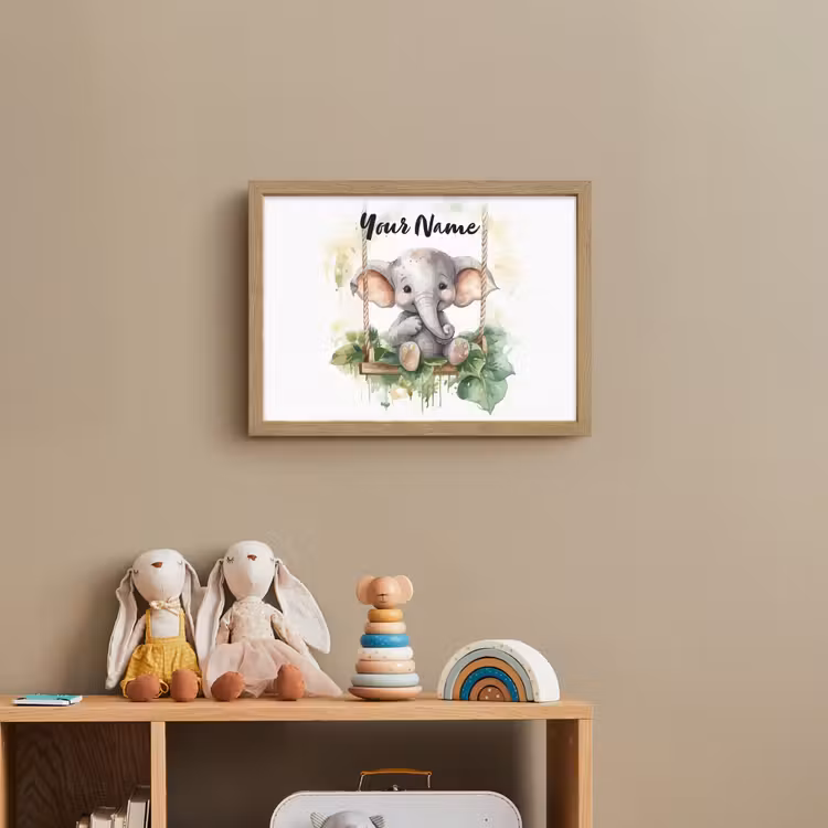 Olifant - Dier - Kinderen - Jungle Light Box met batterij (Wandlamp kind) middel -sfeer2_kind