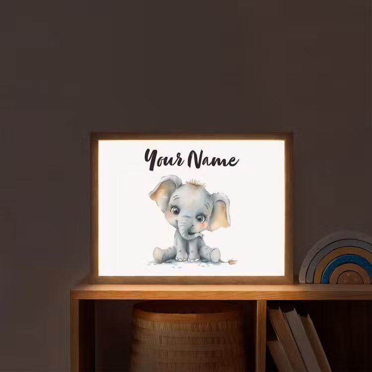 Olifant - Baby dier Light Box met batterij (Wandlamp kind) middel -sfeer1_kind