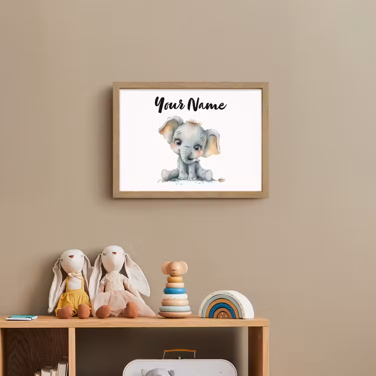 Olifant - Baby dier Light Box met batterij (Wandlamp kind) middel -sfeer2_kind