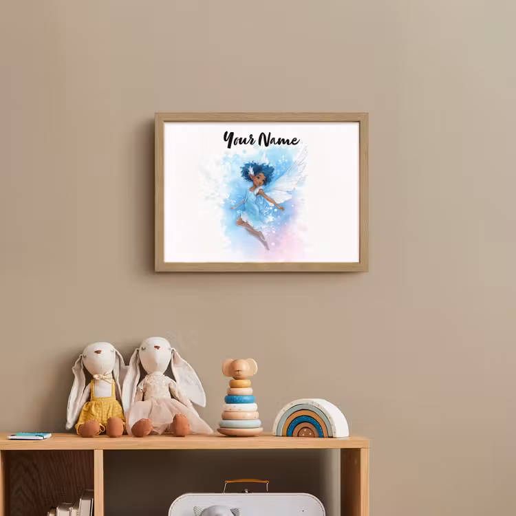 Elf - Blauw - Magie - Roze Light Box met batterij (Wandlamp kind) middel -sfeer2_kind