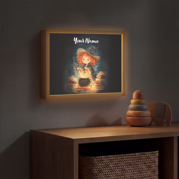 Tovenares - Meisje - Boeken - Toveren Light Box met batterij (Wandlamp kind) middel -sfeer5_kind