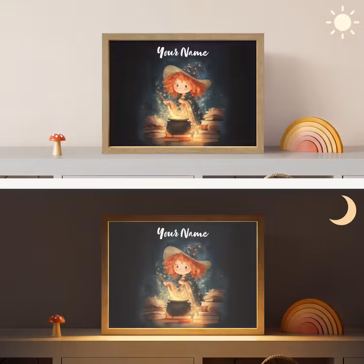 Tovenares - Meisje - Boeken - Toveren Light Box met batterij (Wandlamp kind) middel -sfeer3_kind