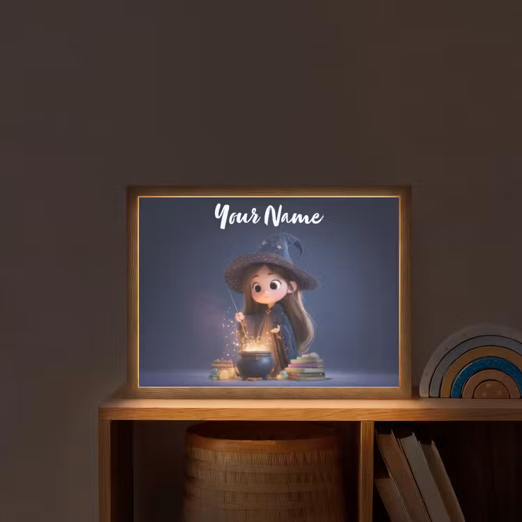 Tovenares - Magisch - Blauw - Toveren Light Box met batterij (Wandlamp kind) middel -sfeer1_kind