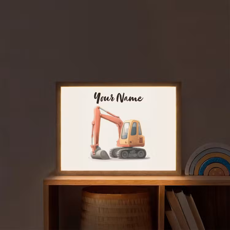 Graafmachine - Getekend - Oranje Light Box met batterij (Wandlamp kind) middel -sfeer1_kind
