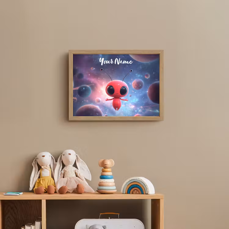Buitenaards wezen - Rood - Planeten Light Box met batterij (Wandlamp kind) middel -sfeer2_kind