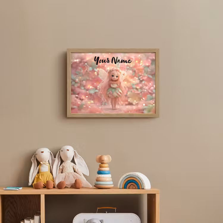 Fee - Bloemen - Roze Light Box met batterij (Wandlamp kind) middel -sfeer2_kind