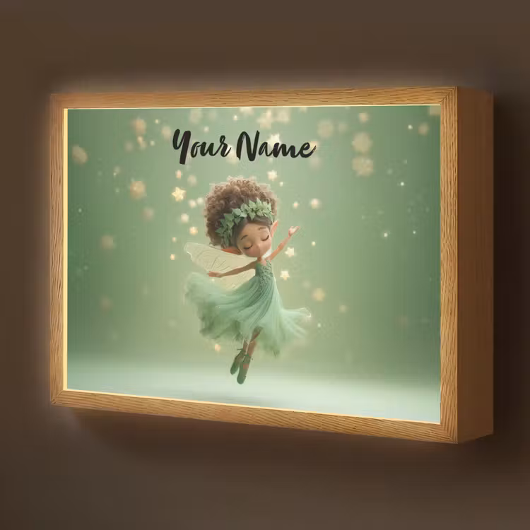 Fee - Groen - Sprookje - Sterren Light Box met batterij (Wandlamp kind) middel -z3d_website