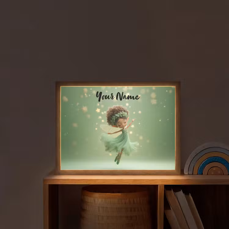 Fee - Groen - Sprookje - Sterren Light Box met batterij (Wandlamp kind) middel -sfeer1_kind