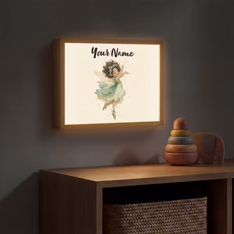 Fee - Groen - Magie Light Box met batterij (Wandlamp kind) middel -sfeer5_kind