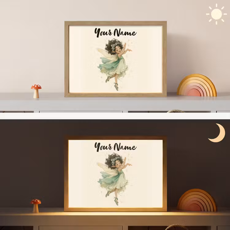 Fee - Groen - Magie Light Box met batterij (Wandlamp kind) middel -sfeer3_kind