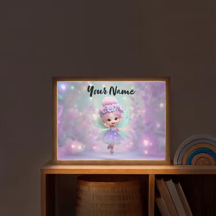 Fee - Paars - Sprookje Light Box met batterij (Wandlamp kind) middel -sfeer1_kind