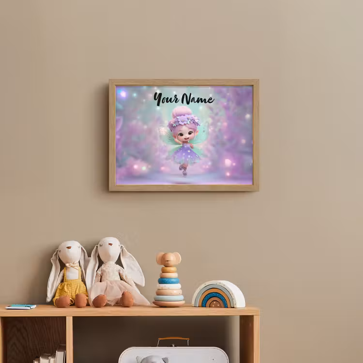 Fee - Paars - Sprookje Light Box met batterij (Wandlamp kind) middel -sfeer2_kind