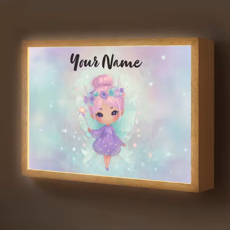 Fee - Paars - Glinsters Light Box met batterij (Wandlamp kind) middel -z3d_website