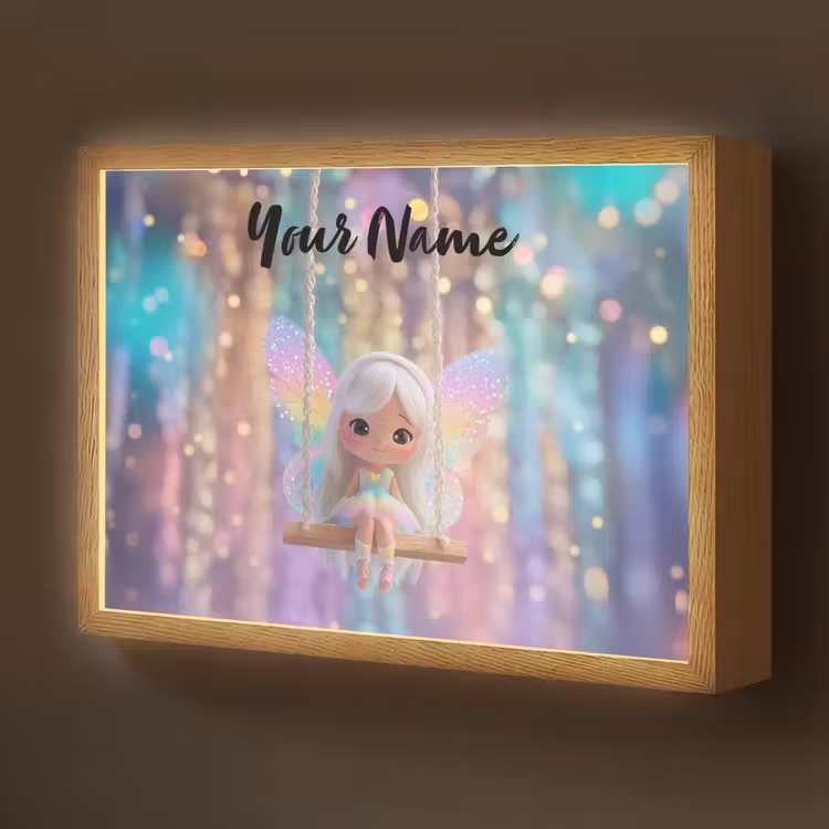 Fee - Schommel - Paars - Glinsters Light Box met batterij (Wandlamp kind) middel -z3d_website