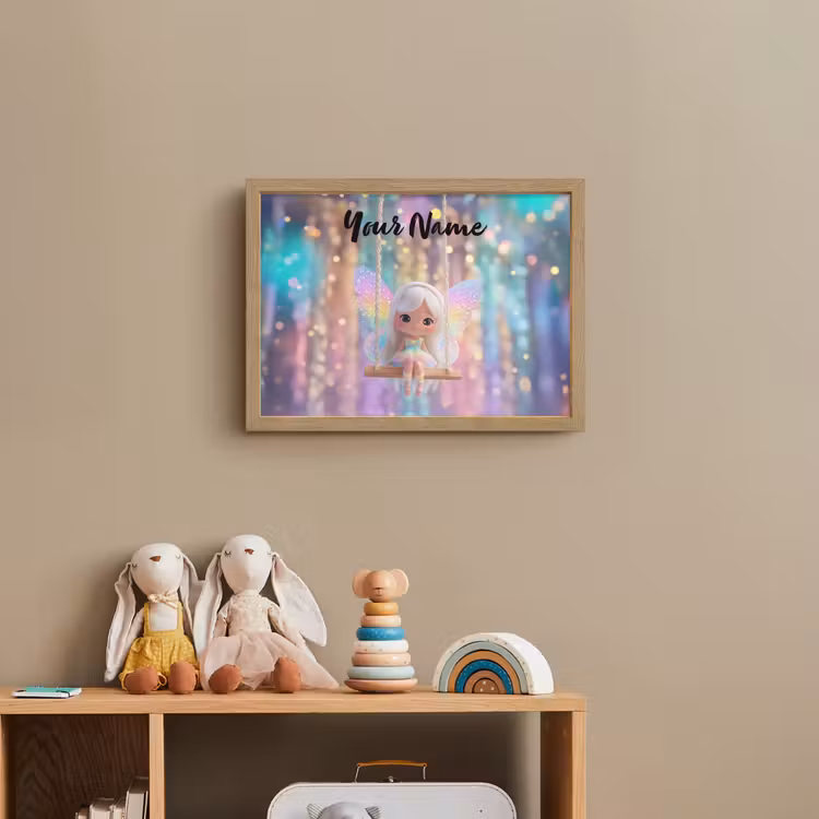 Fee - Schommel - Paars - Glinsters Light Box met batterij (Wandlamp kind) middel -sfeer2_kind