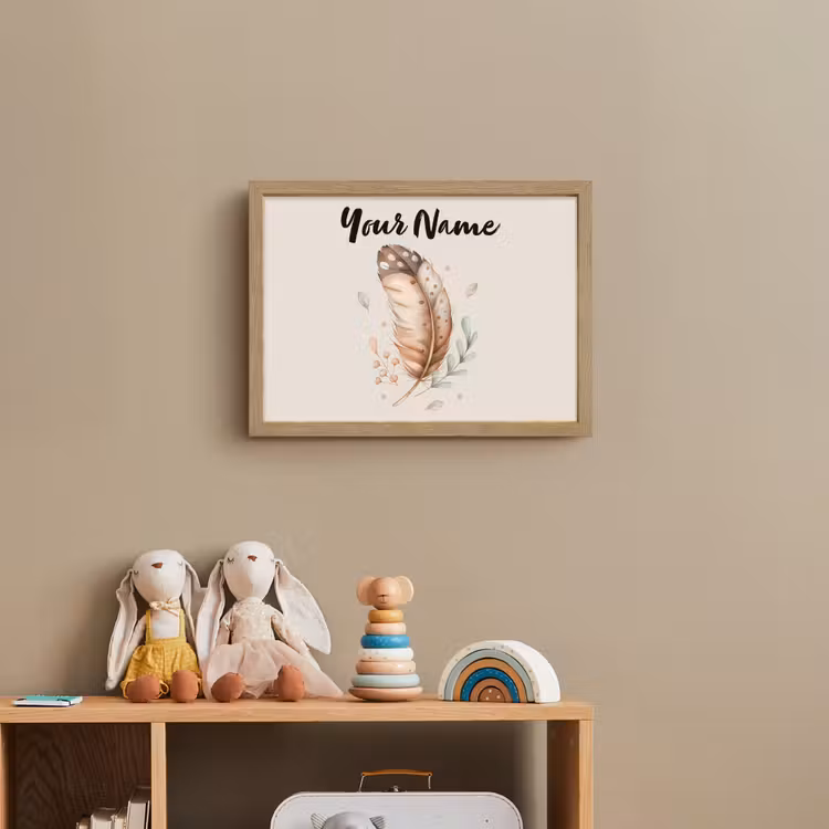 Veer - Bohemian - Boho - Pastel kleuren Light Box met batterij (Wandlamp kind) middel -sfeer2_kind