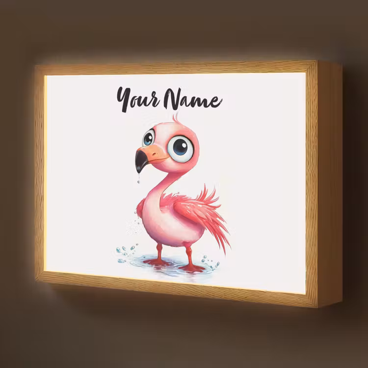 Flamingo - Roze - Water Light Box met batterij (Wandlamp kind) middel -z3d_website