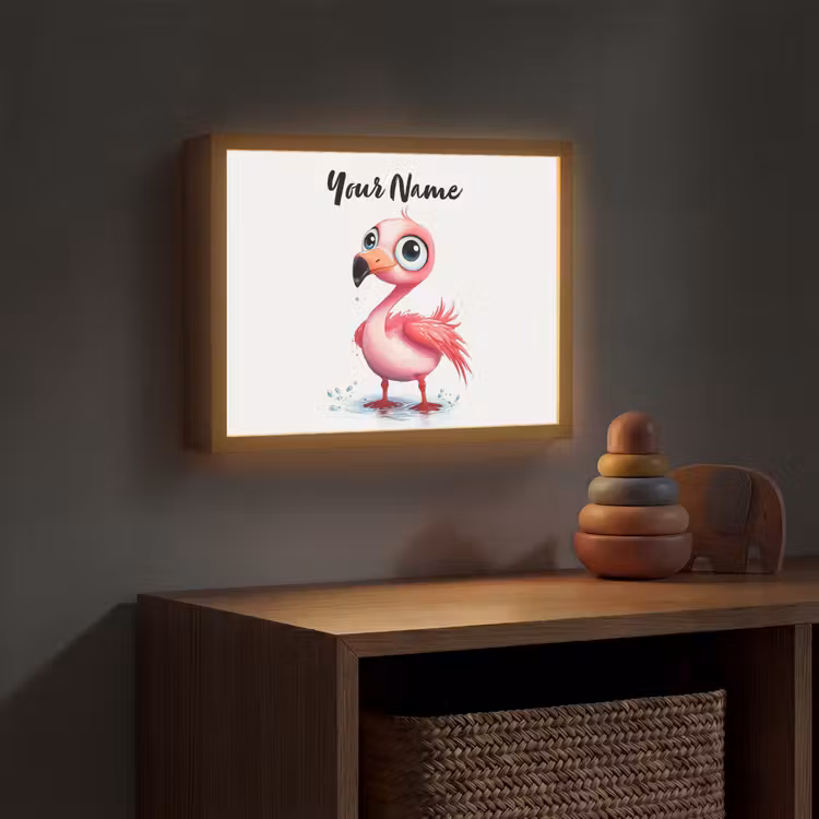 Flamingo - Roze - Water Light Box met batterij (Wandlamp kind) middel -sfeer5_kind