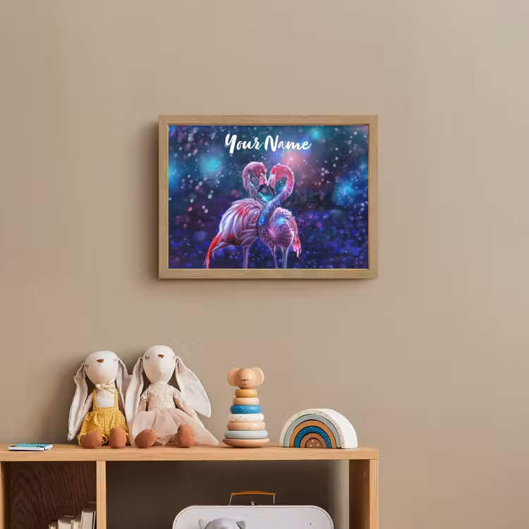 Flamingo's - Dieren - Ruimte - Galaxy Light Box met batterij (Wandlamp kind) middel -sfeer2_kind