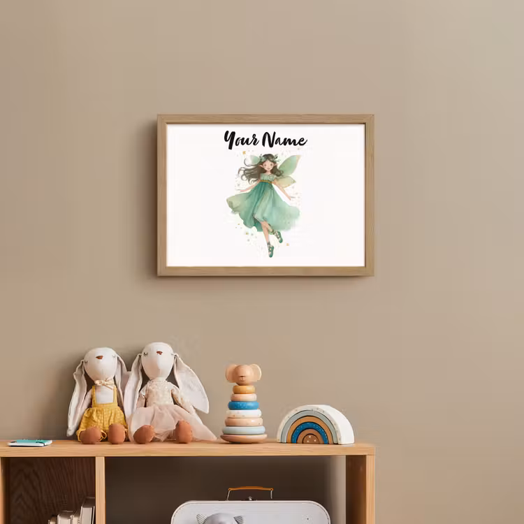 Bosfee - Groen - Sprookje Light Box met batterij (Wandlamp kind) middel -sfeer2_kind