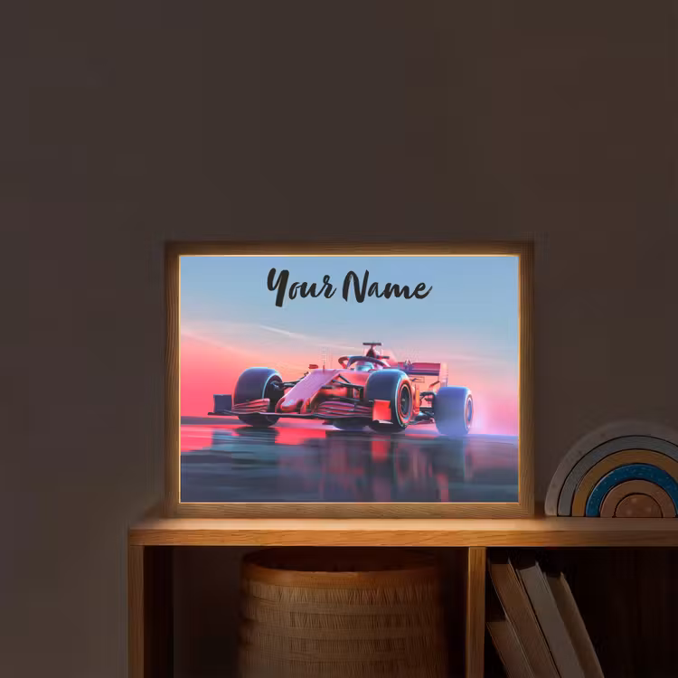 Formule 1 - Race  - Auto - Jongens Light Box met batterij (Wandlamp kind) middel -sfeer1_kind