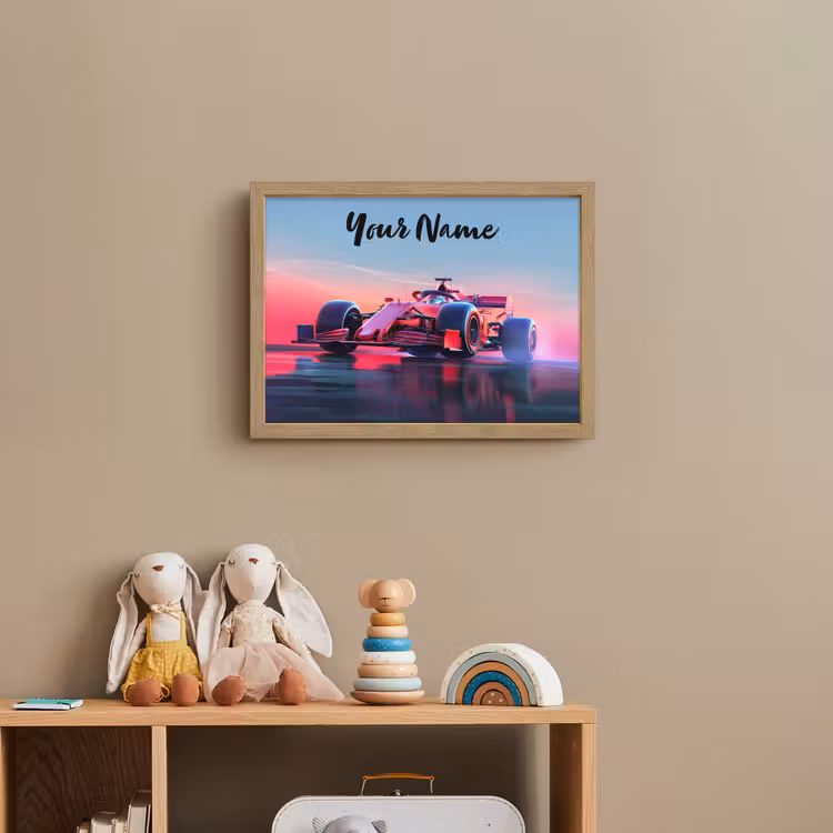 Formule 1 - Race  - Auto - Jongens Light Box met batterij (Wandlamp kind) middel -sfeer2_kind