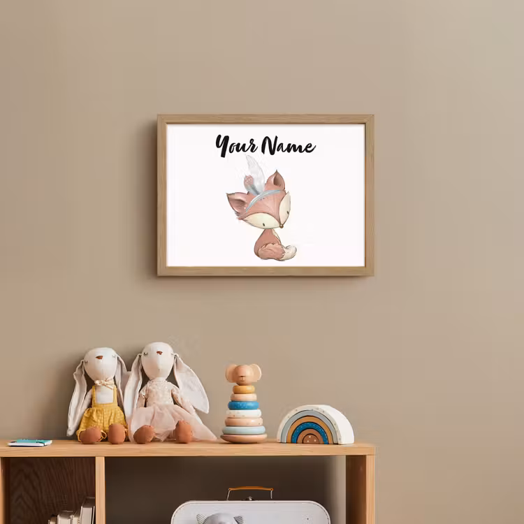 Vos - Dier - Bosdieren Light Box met batterij (Wandlamp kind) middel -sfeer2_kind