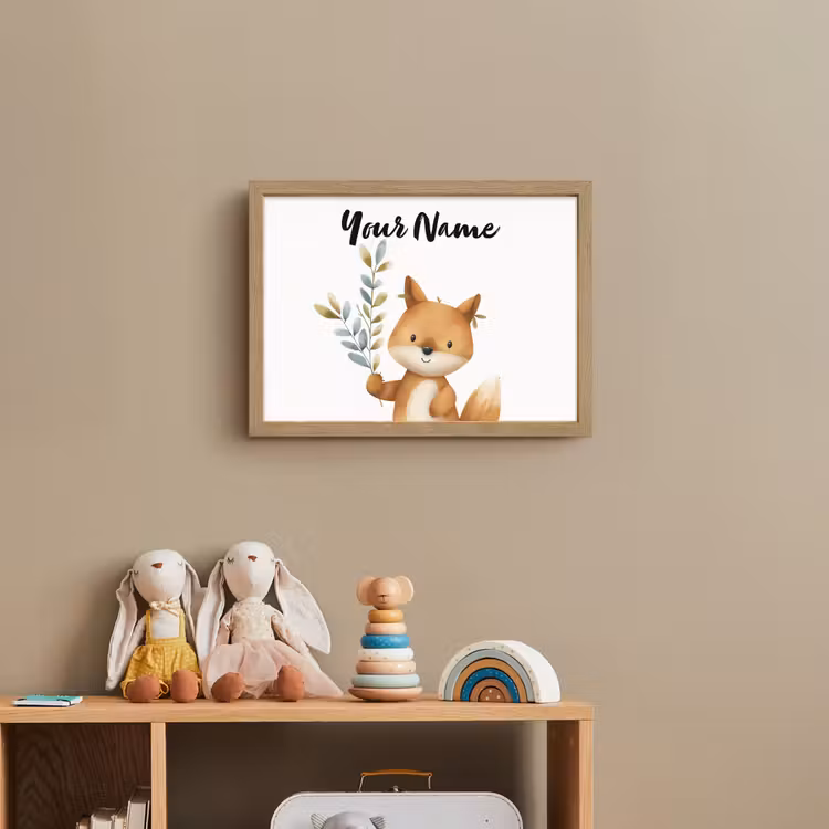Vos - Dier - Bosdieren Light Box met batterij (Wandlamp kind) middel -sfeer2_kind