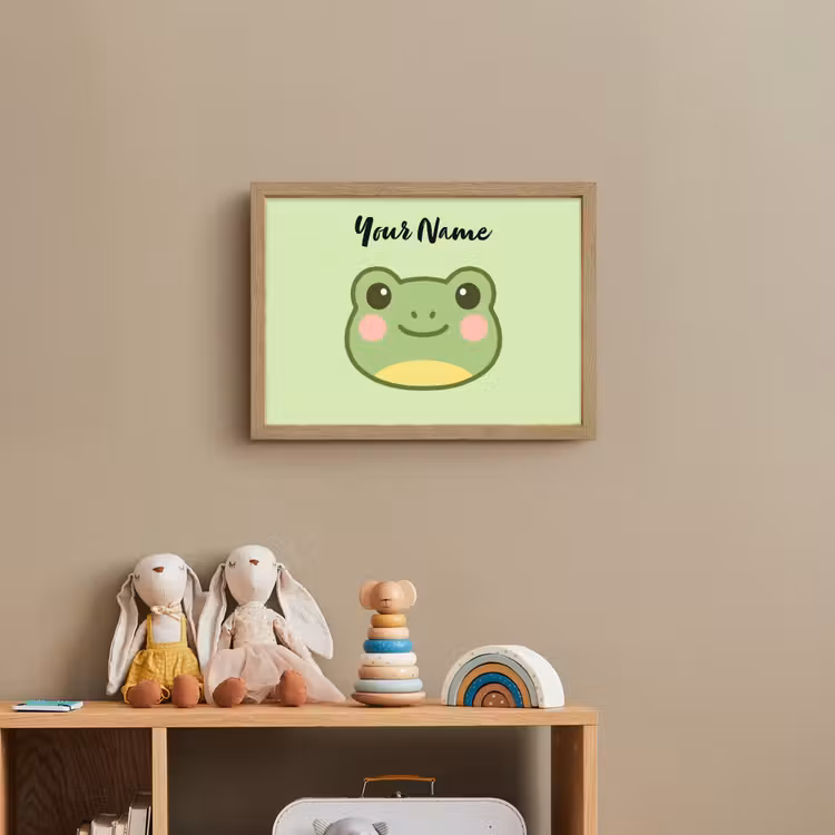 Kikker - Groen - Gezichtje Light Box met batterij (Wandlamp kind) middel -sfeer2_kind