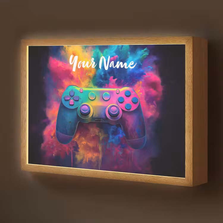 Game - Controller - Kleurrijk - Explosie Light Box met batterij (Wandlamp kind) middel -z3d_website
