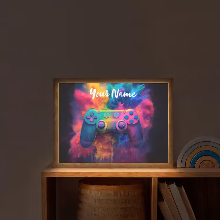 Game - Controller - Kleurrijk - Explosie Light Box met batterij (Wandlamp kind) middel -sfeer1_kind