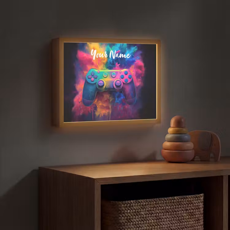 Game - Controller - Kleurrijk - Explosie Light Box met batterij (Wandlamp kind) middel -sfeer5_kind