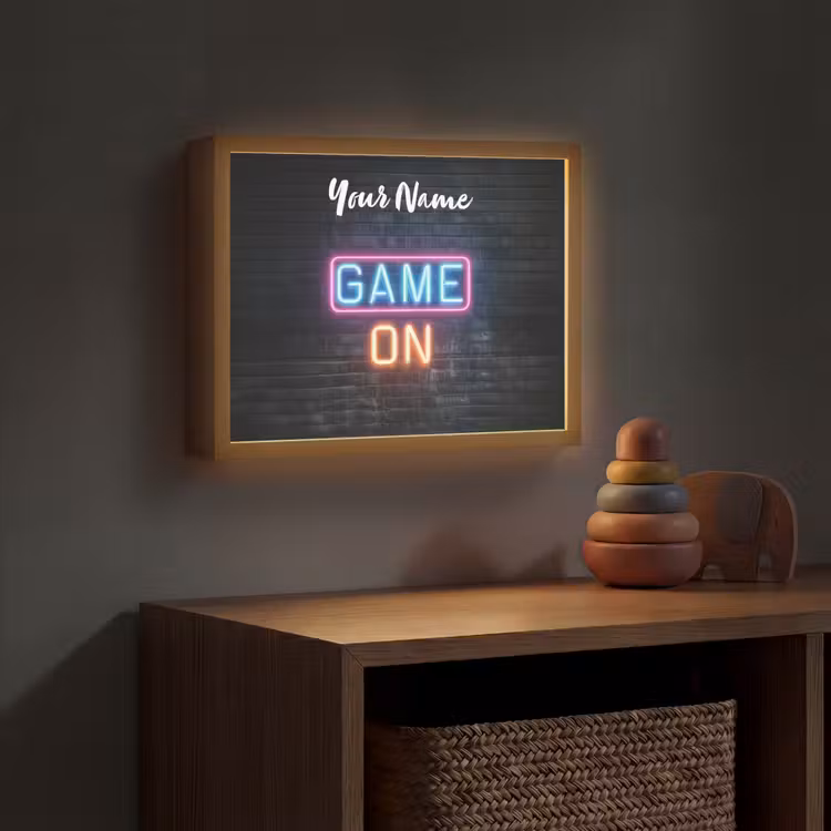 Game - Neon - Muur Light Box met batterij (Wandlamp kind) middel -sfeer5_kind