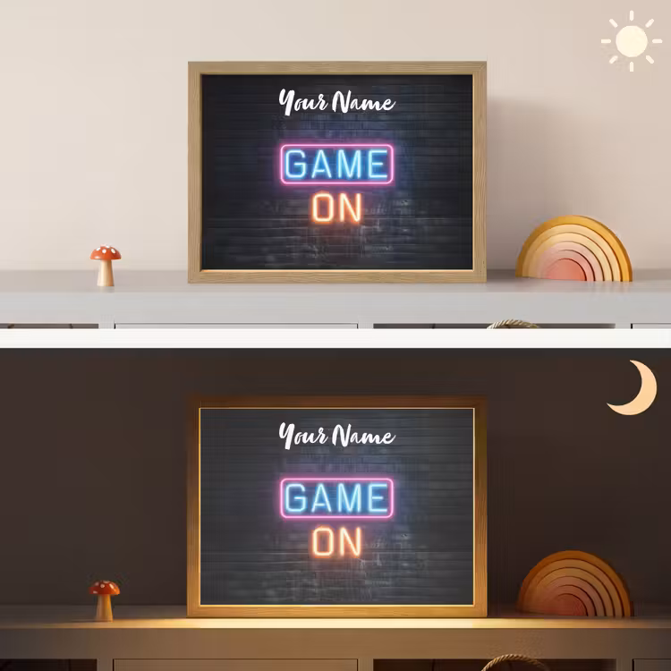 Game - Neon - Muur Light Box met batterij (Wandlamp kind) middel -sfeer3_kind