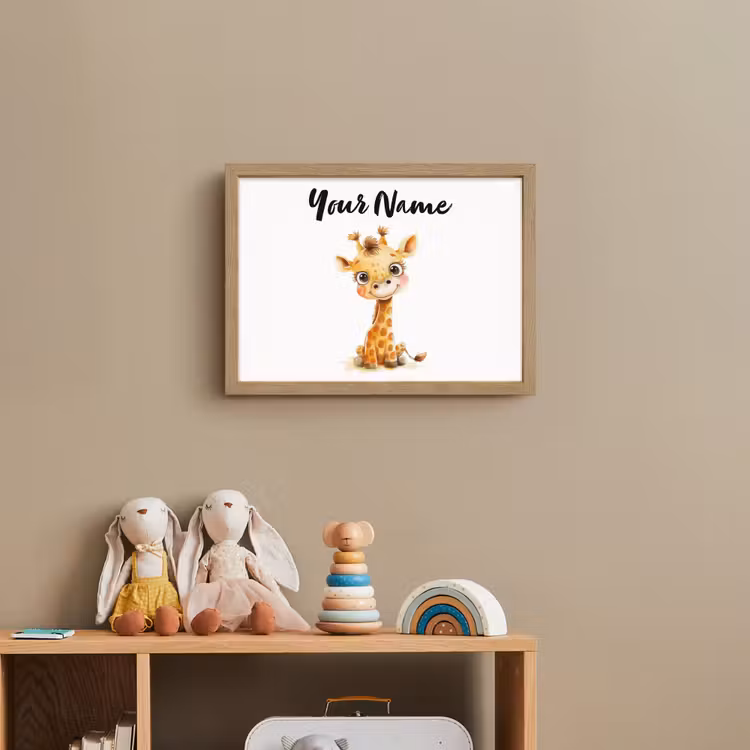 Giraf - Baby dier - Wilde dieren Light Box met batterij (Wandlamp kind) middel -sfeer2_kind