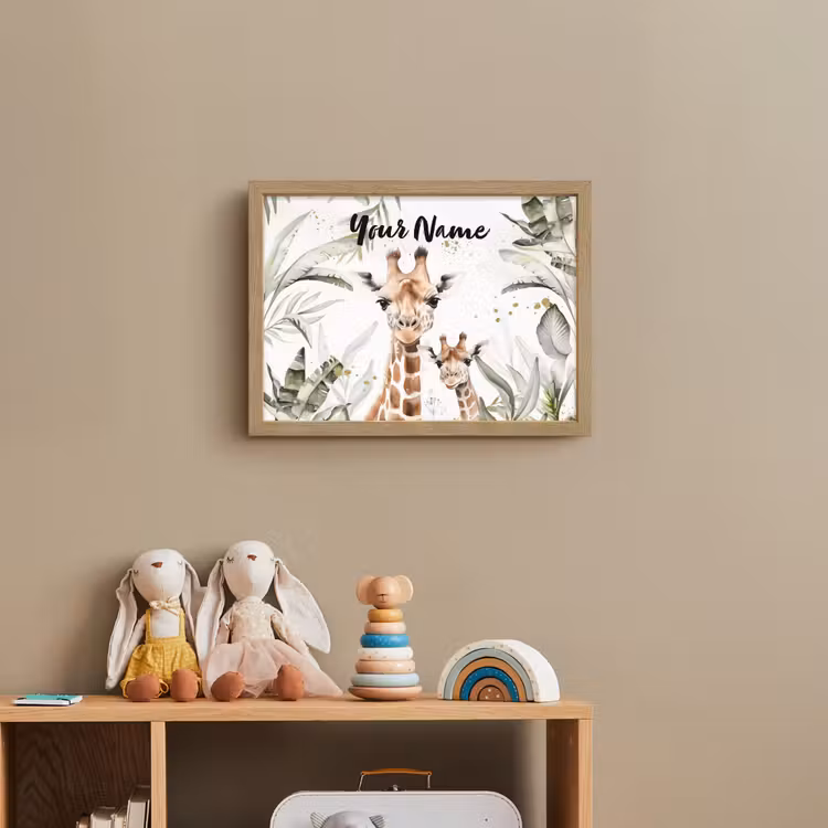 Giraffe - Natuur - Kinderen - Dieren Light Box met batterij (Wandlamp kind) middel -sfeer2_kind