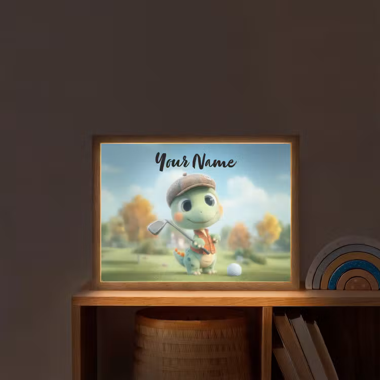 Golf - Dino - Groen Light Box met batterij (Wandlamp kind) middel -sfeer1_kind