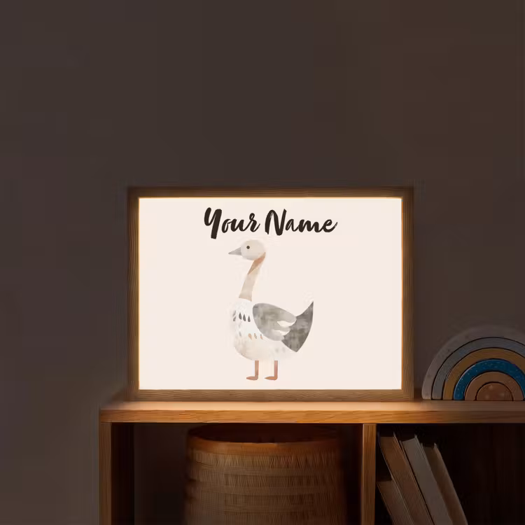 Gans - Dier - Pastel kleuren Light Box met batterij (Wandlamp kind) middel -sfeer1_kind