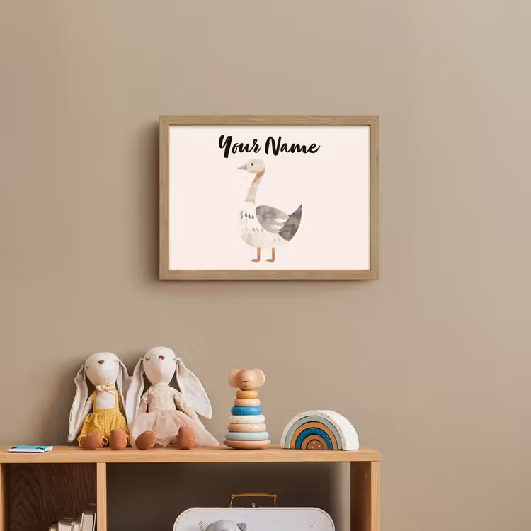 Gans - Dier - Pastel kleuren Light Box met batterij (Wandlamp kind) middel -sfeer2_kind