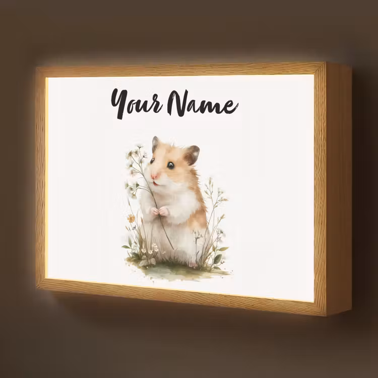 Hamster - Bloemen Light Box met batterij (Wandlamp kind) middel -z3d_website