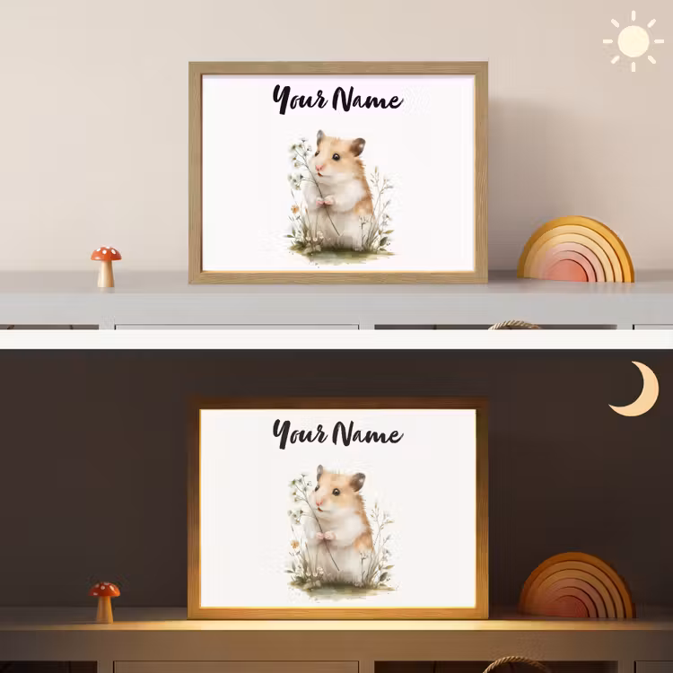 Hamster - Bloemen Light Box met batterij (Wandlamp kind) middel -sfeer3_kind