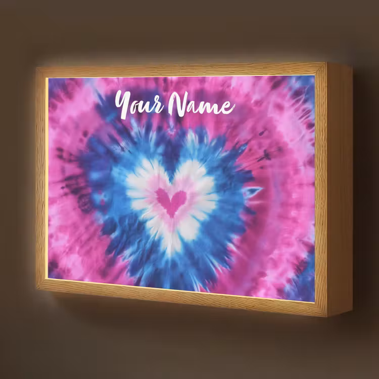 Hartje - Blauw - Tie Dye Light Box met batterij (Wandlamp kind) middel -z3d_website