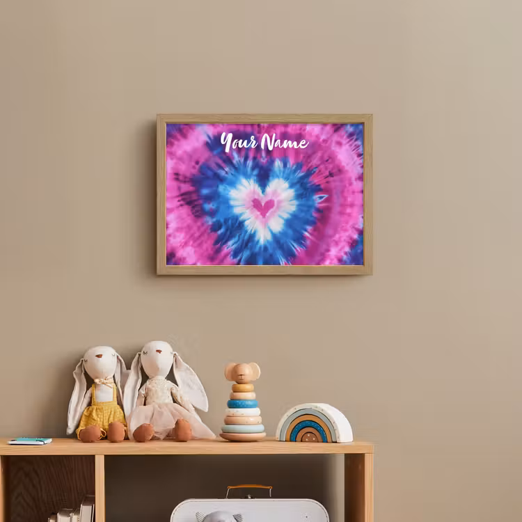 Hartje - Blauw - Tie Dye Light Box met batterij (Wandlamp kind) middel -sfeer2_kind