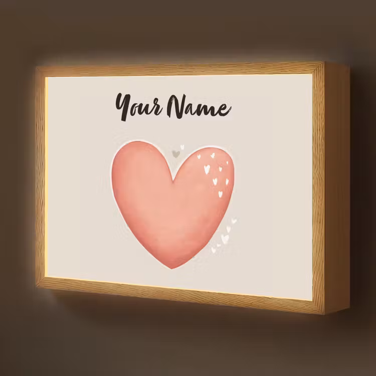 Hart - Rood - Minimalistisch Light Box met batterij (Wandlamp kind) middel -z3d_website