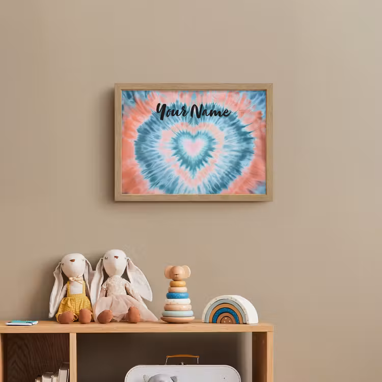 Hartvormig - Tie dye - Lichtblauw - Pasteltinten Light Box met batterij (Wandlamp kind) middel -sfeer2_kind