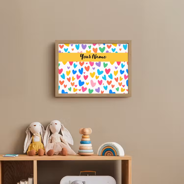 Hartjes - Kleurrijk - Patroon Light Box met batterij (Wandlamp kind) middel -sfeer2_kind