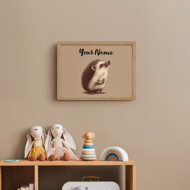 Egel - Snuitje - Bruin - Stekels Light Box met batterij (Wandlamp kind) middel -sfeer2_kind