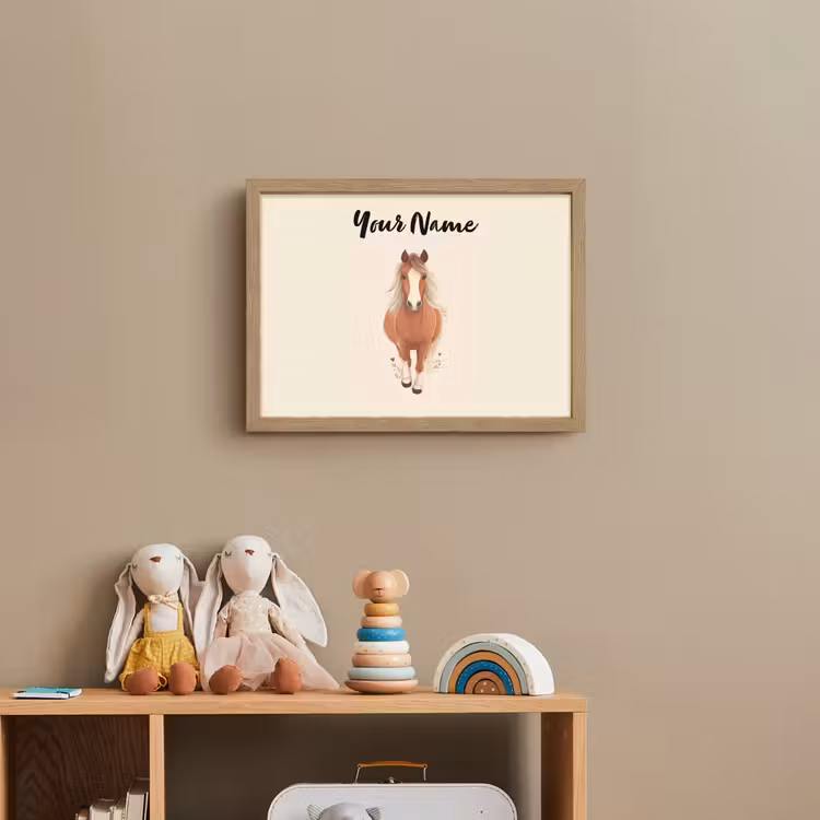 Paard - Galop - Bruin Light Box met batterij (Wandlamp kind) middel -sfeer2_kind