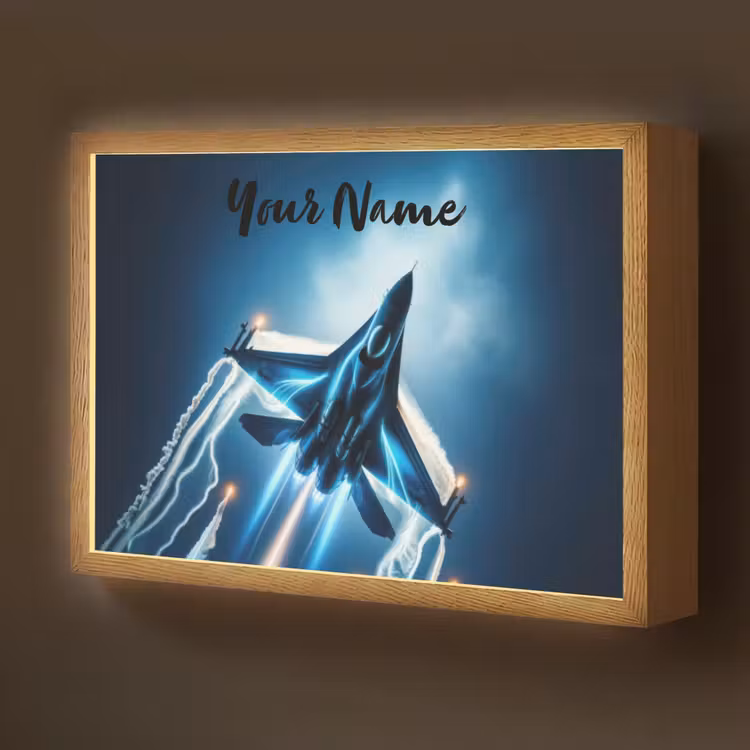 Straaljager - Blauw - Jongens Light Box met batterij (Wandlamp kind) middel -z3d_website