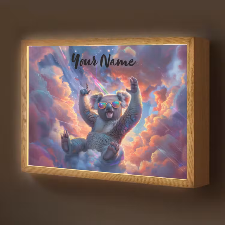 Koala - Dier - Zonnebril - Wolken Light Box met batterij (Wandlamp kind) middel -z3d_website